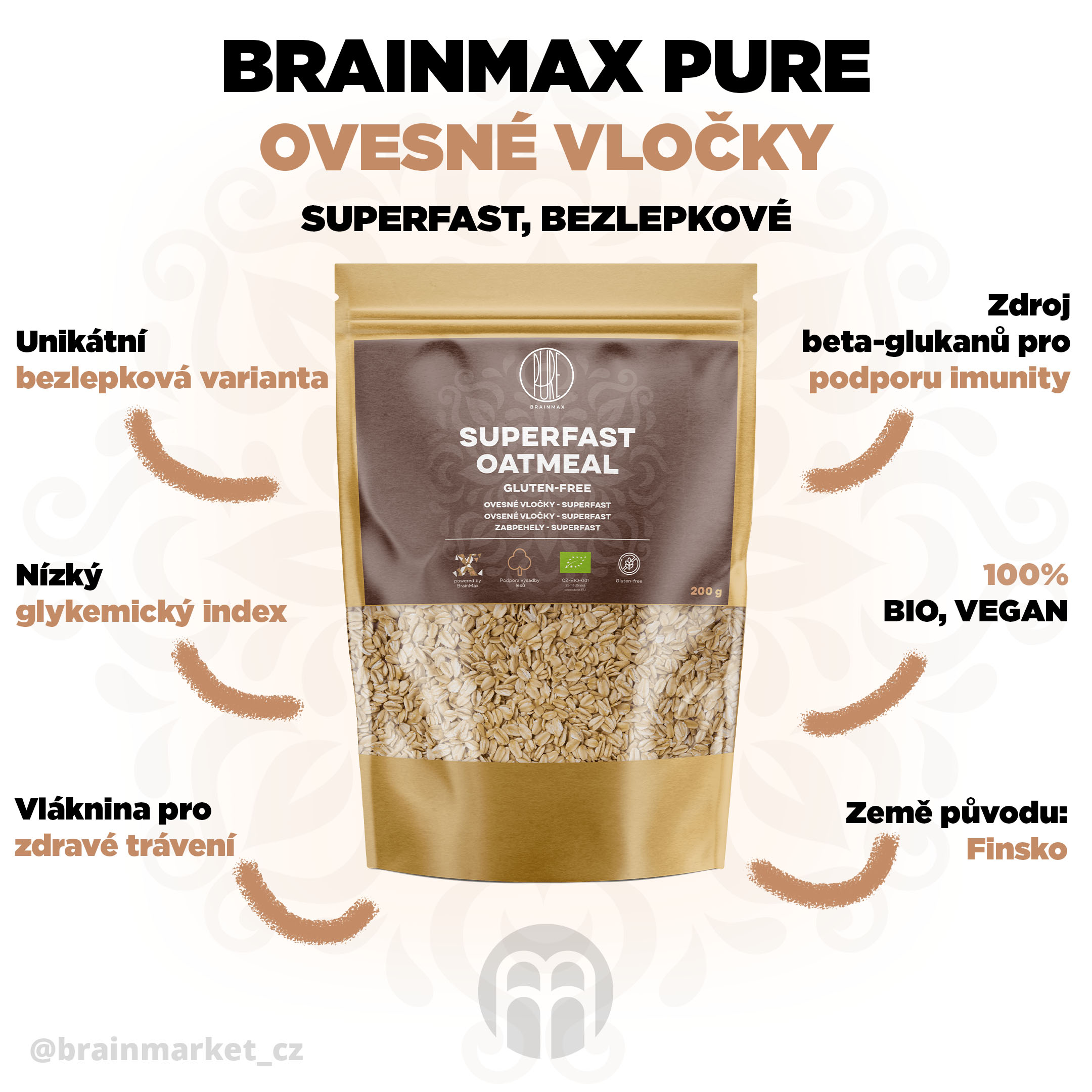 farina d'avena senza glutine (blog) 200g infografica brainmarket CZ